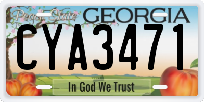 GA license plate CYA3471