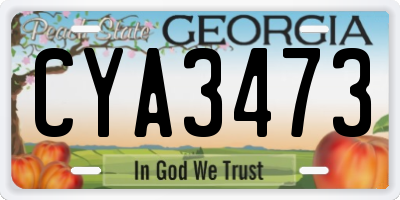 GA license plate CYA3473