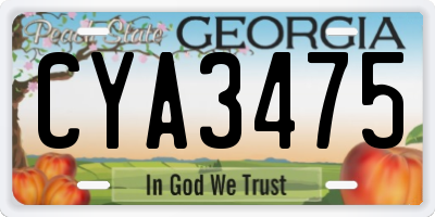 GA license plate CYA3475