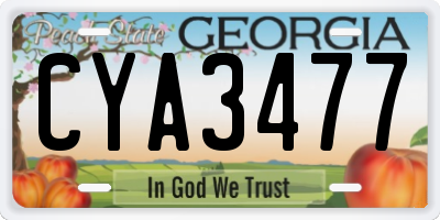 GA license plate CYA3477