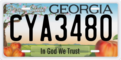 GA license plate CYA3480
