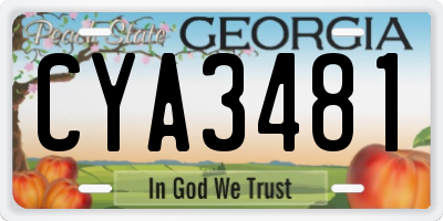 GA license plate CYA3481