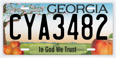 GA license plate CYA3482
