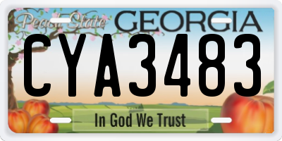 GA license plate CYA3483
