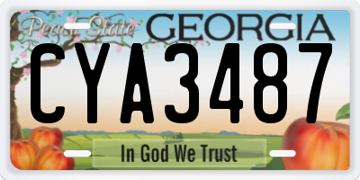 GA license plate CYA3487