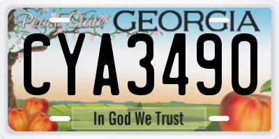 GA license plate CYA3490