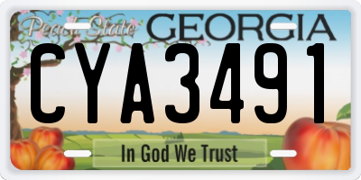 GA license plate CYA3491