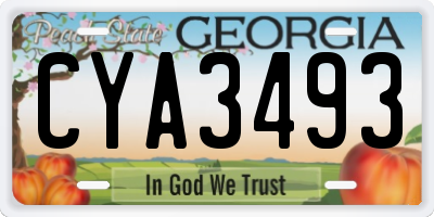 GA license plate CYA3493