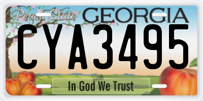 GA license plate CYA3495