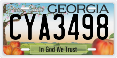 GA license plate CYA3498