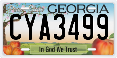 GA license plate CYA3499