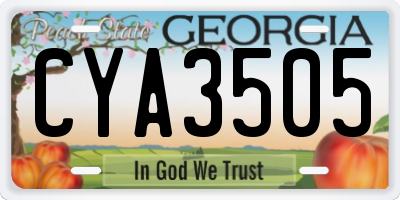 GA license plate CYA3505