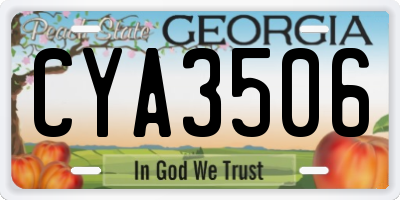 GA license plate CYA3506