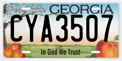 GA license plate CYA3507