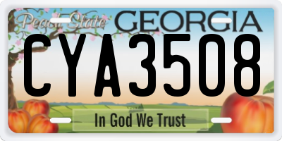 GA license plate CYA3508