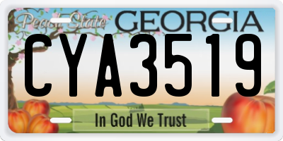 GA license plate CYA3519