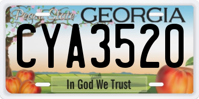 GA license plate CYA3520