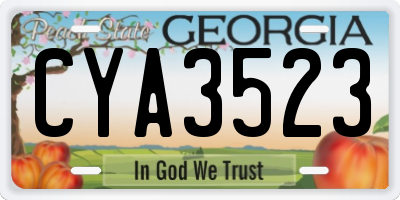 GA license plate CYA3523