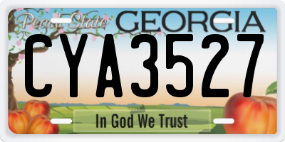 GA license plate CYA3527