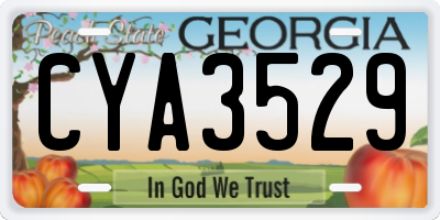 GA license plate CYA3529