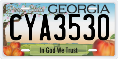 GA license plate CYA3530