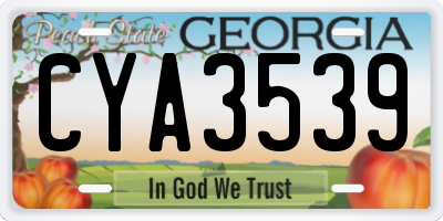 GA license plate CYA3539