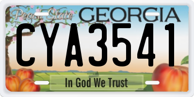 GA license plate CYA3541