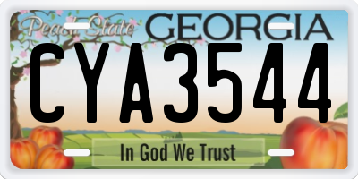 GA license plate CYA3544