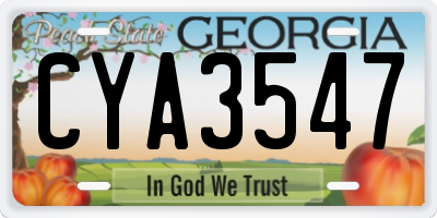 GA license plate CYA3547