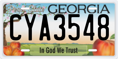 GA license plate CYA3548