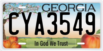 GA license plate CYA3549