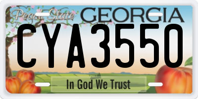 GA license plate CYA3550
