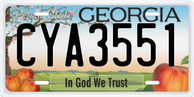 GA license plate CYA3551