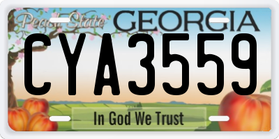 GA license plate CYA3559