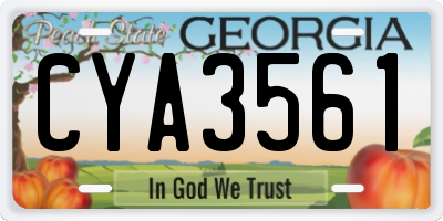 GA license plate CYA3561