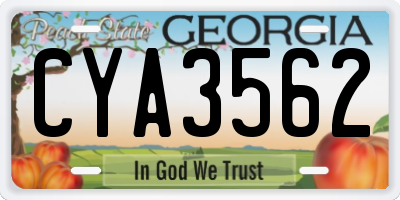GA license plate CYA3562