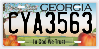 GA license plate CYA3563