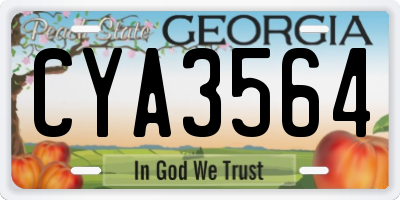 GA license plate CYA3564
