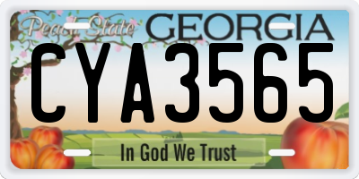 GA license plate CYA3565