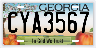 GA license plate CYA3567
