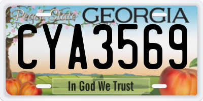 GA license plate CYA3569