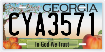 GA license plate CYA3571