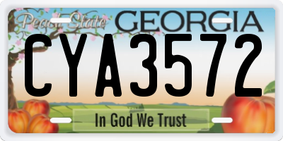 GA license plate CYA3572