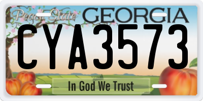 GA license plate CYA3573