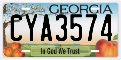 GA license plate CYA3574