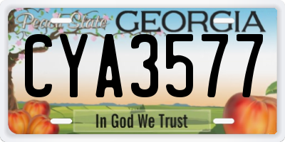 GA license plate CYA3577