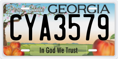 GA license plate CYA3579