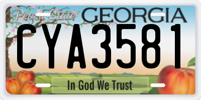 GA license plate CYA3581
