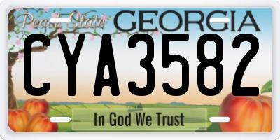 GA license plate CYA3582