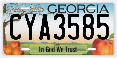 GA license plate CYA3585